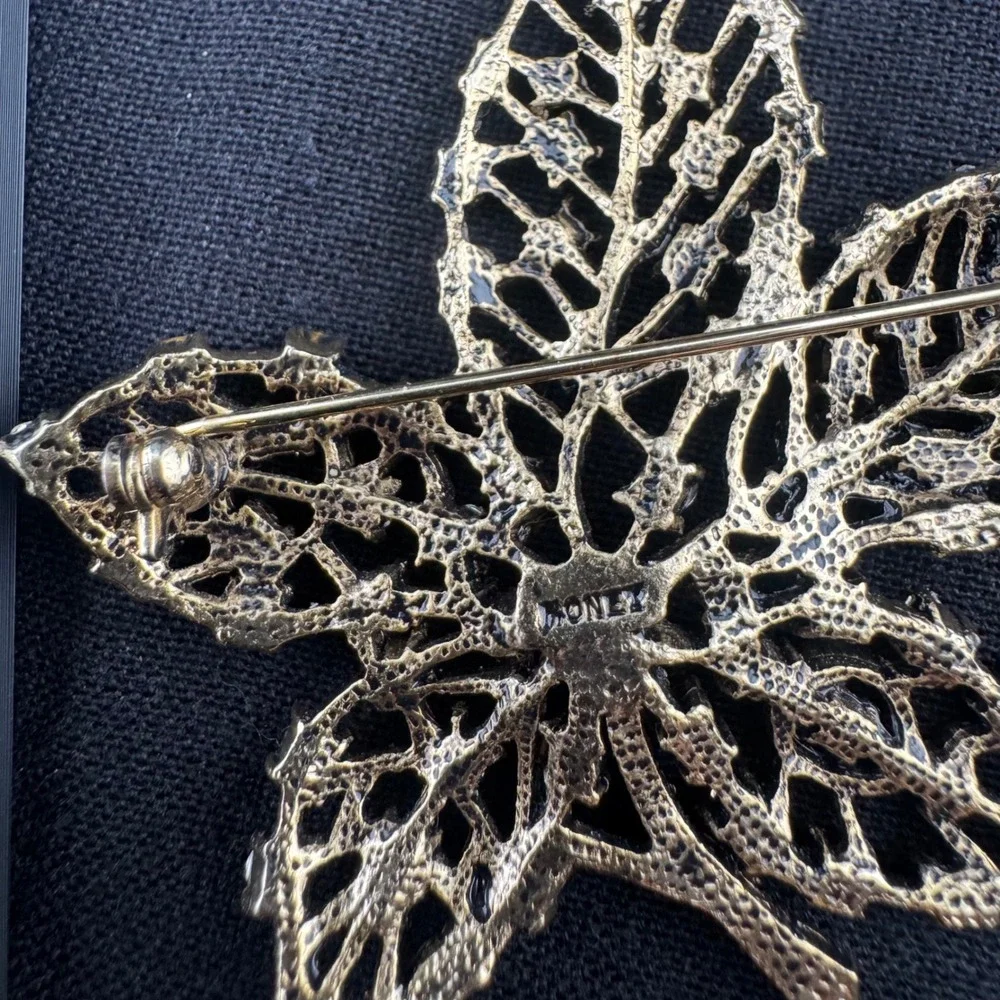 Vintage Brooch Lot Monet JJ Signed Rhinestone Pearl Flower Butterfly Leaf READ